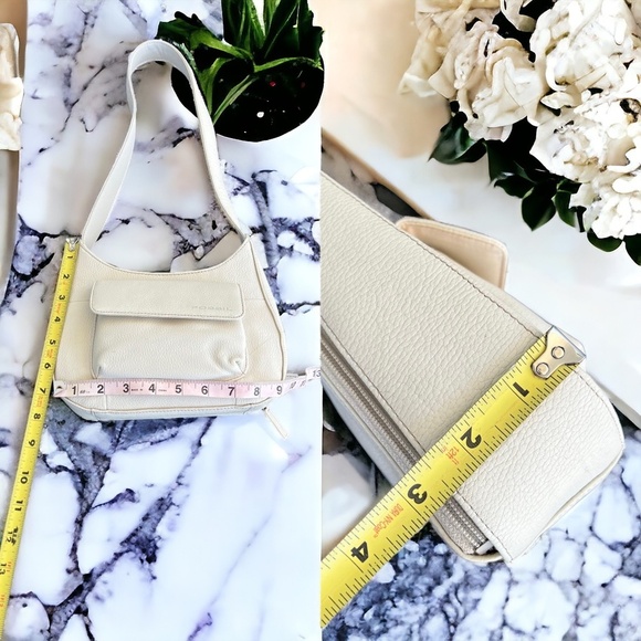 Fossil NWOT Pebbled Leather Shoulder Bag Satchel Bone Color Off White - Picture 4 of 15